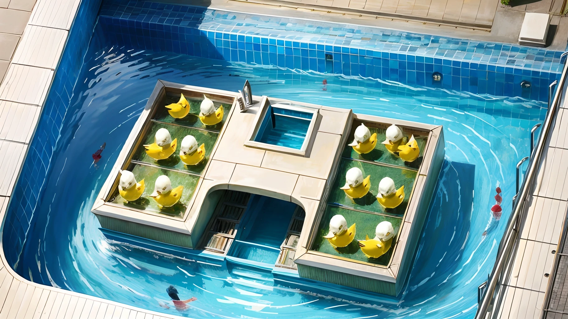escher、optical illusions、Chick、swimming pools