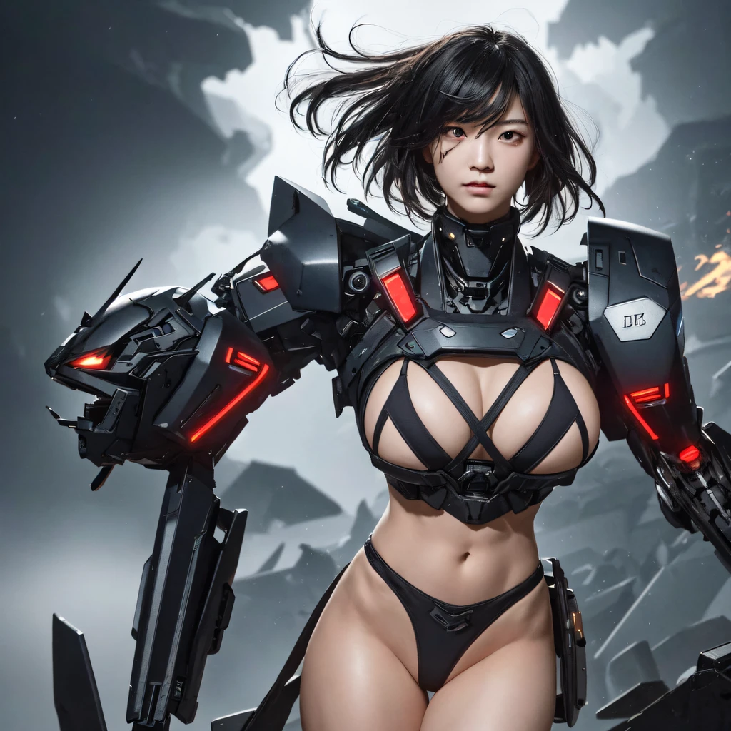 Mecha Female CG Giant Secret Realm,Asian women pose in colorful bikinis, Realistic secret mech girl rendering, detailed face of a asian girl, Reality in the secret world, Smooth CG art, Realistic. Cheng Yi, Realistic secret style, A lovely secret rendering, Rendu portrait 8k, Render character art 8 K, Realistic portrait of a mecha woman, (Linen batik scarf), Angry fighting stance, looking at the ground, Batik linen bandana, Mecha Female Secret Realm(Abstract propylene splash:1.2), Dark clouds lightning background,废墟(realisticlying:1.4),Black color hair,Flour fluttering,Telephoto lens high, A high resolution, the detail, RAW photogr, Sharp Re, Nikon D850 Film Stock Photo by Jefferies Lee 4 Kodak Portra 400 Camera F1.6 shots, Rich colors, ultra-realistic vivid textures, Dramatic lighting,8K quality, Girls,Backstreets, Dark clouds lightning background(realisticlying:1.4),Black color hair,Uncharted, RAW photogr, Sharp Re, Nikon D850 Film Stock Photo by Jefferies Lee 4 Kodak Portra 400 Camera F1.6 shots, Rich colors, ultra-realistic vivid textures, Drama light film CG agency,Tropical canyon battle scene、Mecha woman、Faraway view、intense battles、high detal、masuter piece、NSFW,Mecha Woman Doomsday Ruins(Uncharted)Climb the streets(Armageddon)eyes filled with angry,Clenched his fists