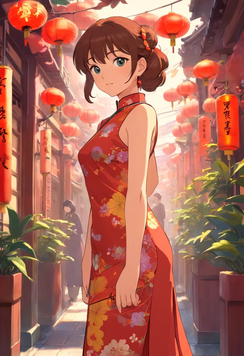 EVA,on cheongsam,Retro port style,asuka