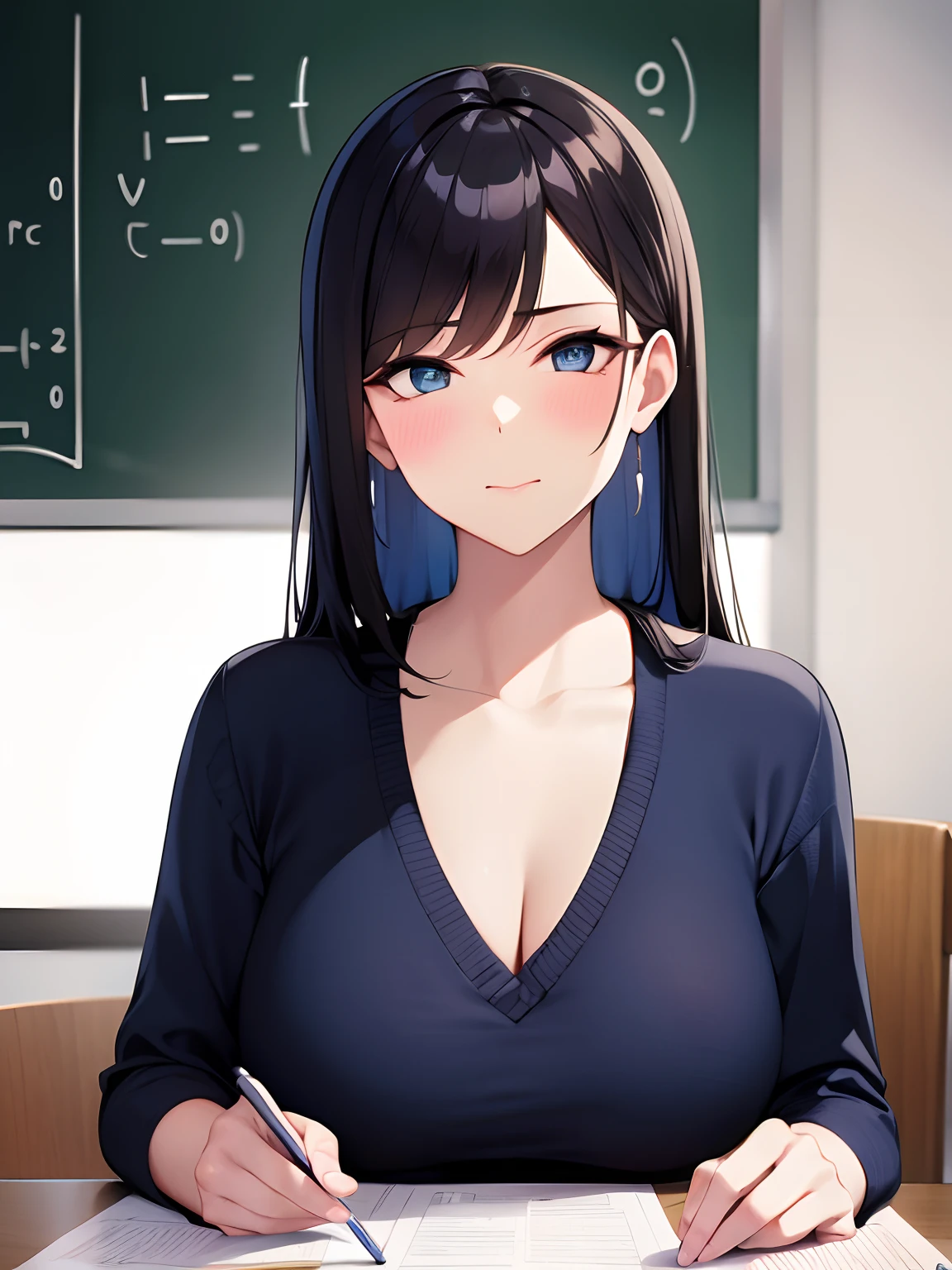Woman,math teacher, perfect eyes, quality foto,
