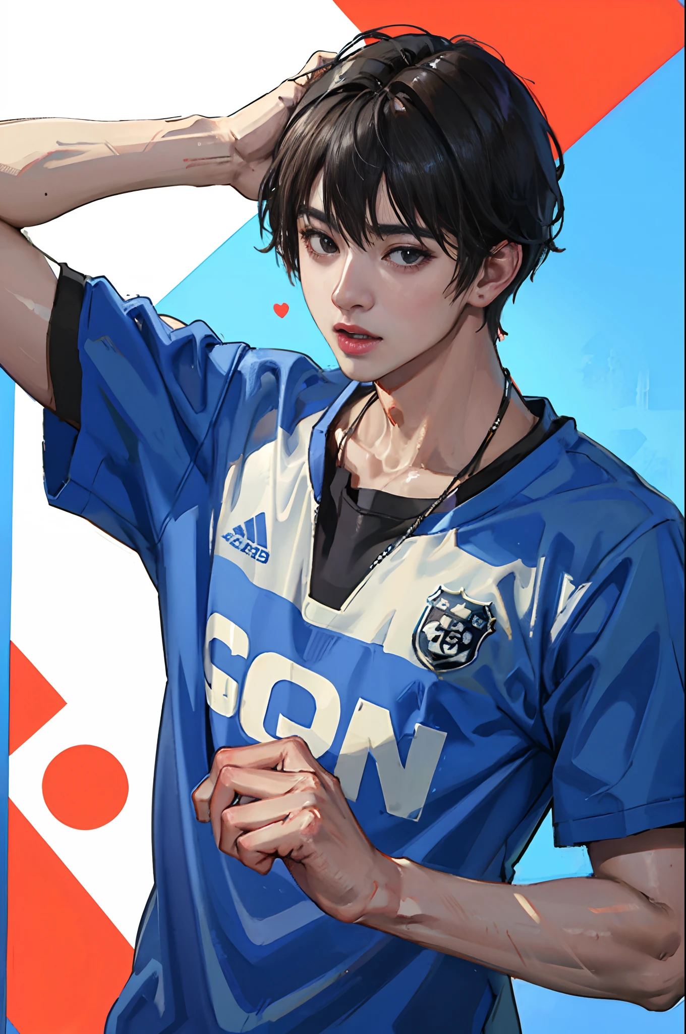 jungkook from bts with a Sport Club Corinthians t-shirt