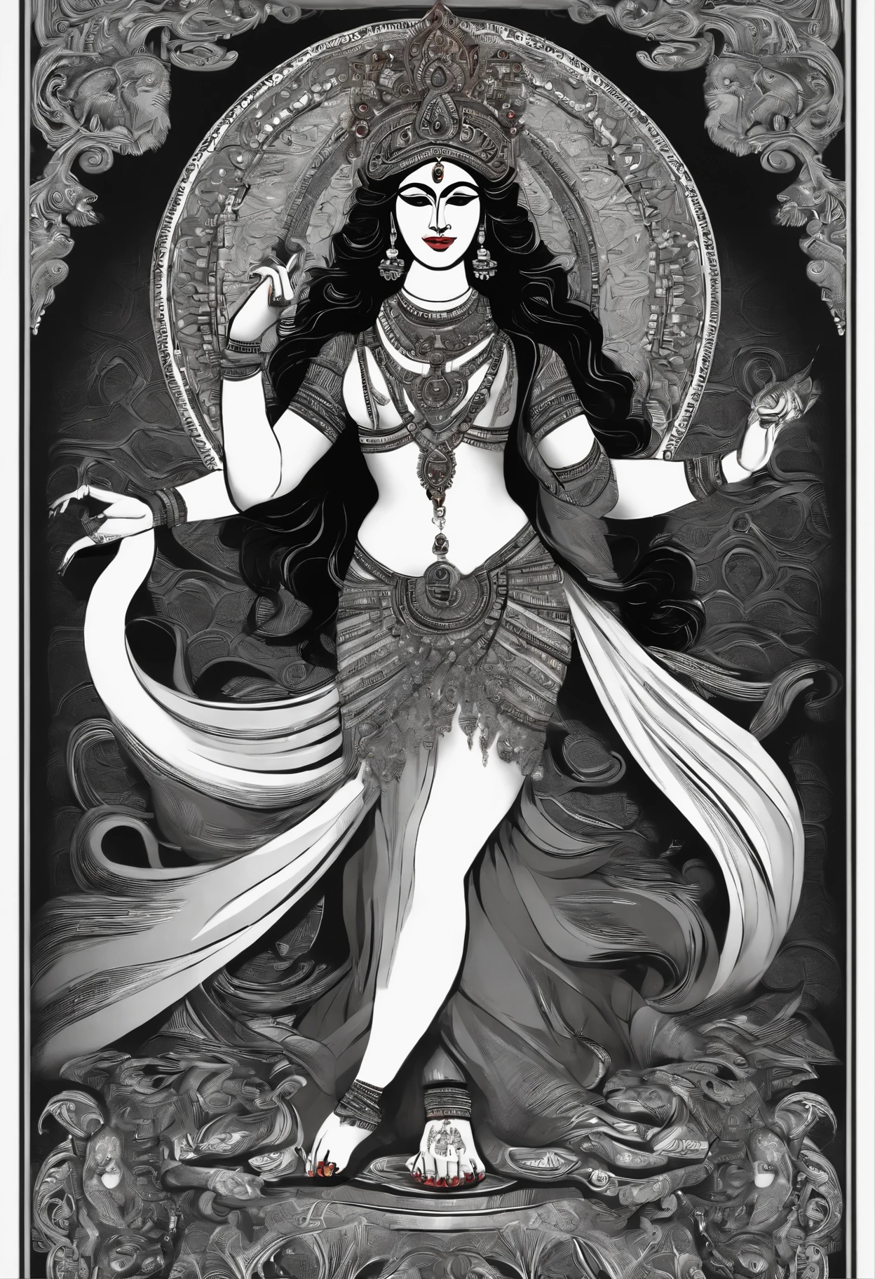 Kali durga in human form, sexy, Ebony,