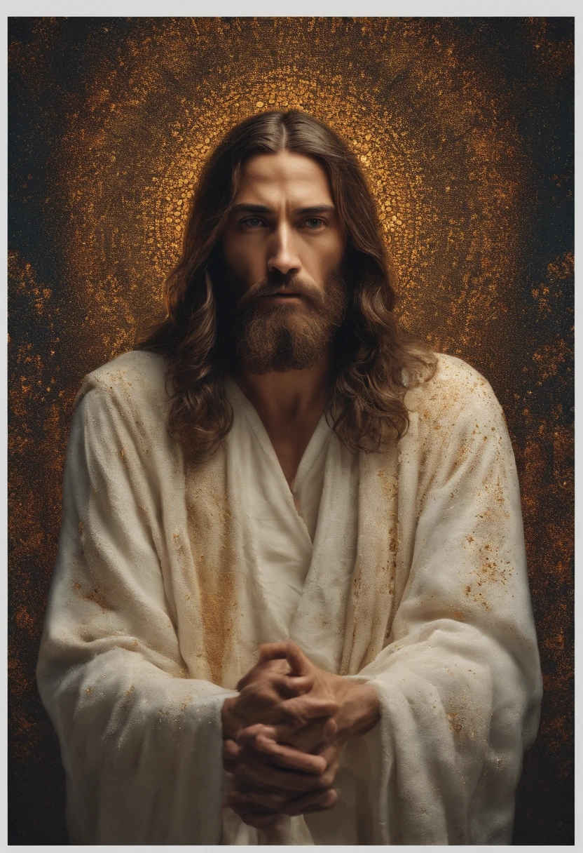 (symmetry),centered,a ((close)) up portrait,(Jesus),a very thin white prime man with long hair and a beard,wearing a long white robe,35mm,natural skin,clothes detail, 8k texture, 8k, insane details, intricate details, hyperdetailedhighly detailed,realistic,soft cinematic light,HDR,sharp focus, ((((cinematic look)))),intricate, elegant, highly detailed