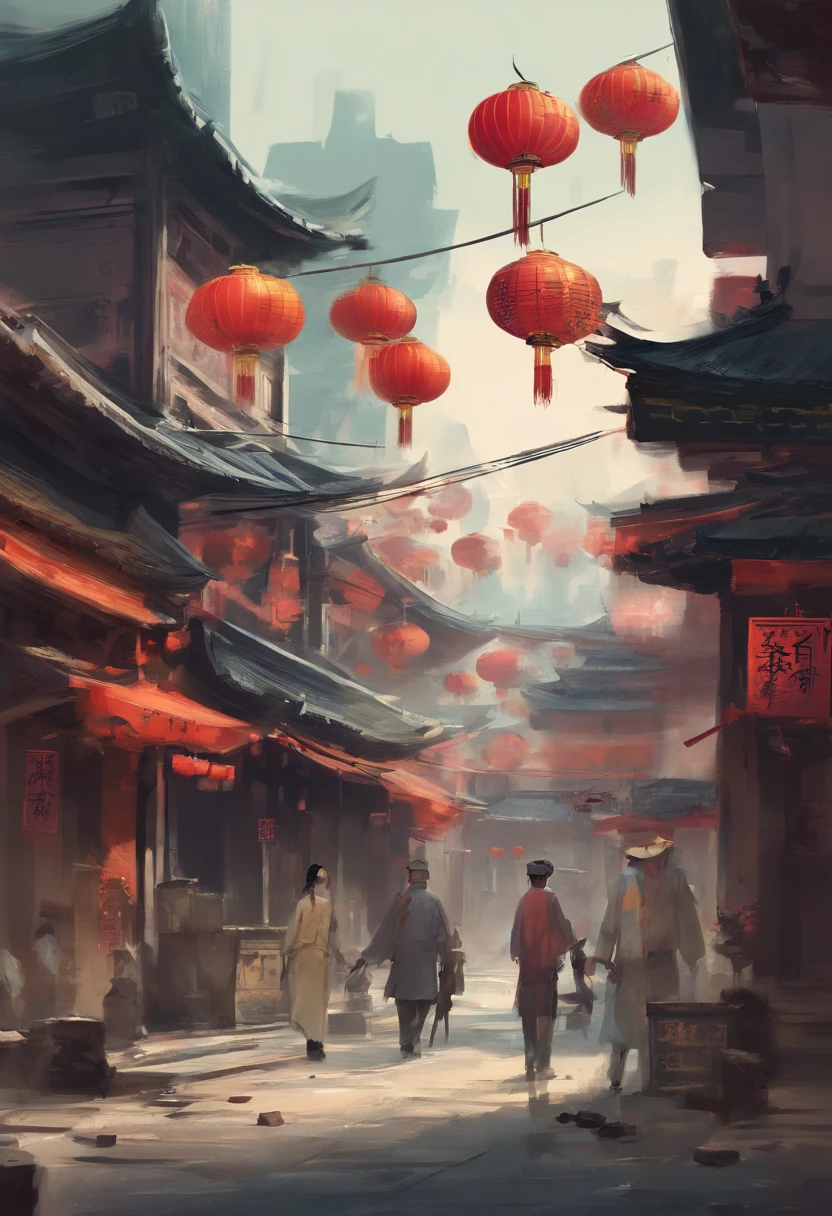 In the middle of the street stood a couple of newcomers, Chinese style ,