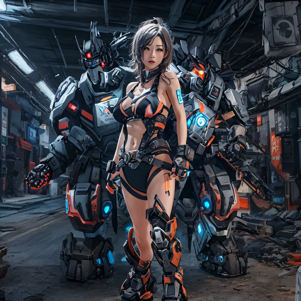Mecha Female CG Giant Secret Realm，Asian women pose in colorful bikinis, Realistic secret mech girl rendering, detailed face of a asian girl, Reality in the secret world, Smooth CG art, Realistic. Cheng Yi, Realistic secret style, A lovely secret rendering, Rendu portrait 8k, Render character art 8 K, Realistic portrait of a mecha woman， （Linen batik scarf）， Angry fighting stance， looking at the ground， Batik linen bandana， Mecha Female Secret Realm（Abstract propylene splash：1.2）， Dark clouds lightning background，废墟（realisticlying：1.4），Black color hair，Flour fluttering，Telephoto lens high， A high resolution， the detail， RAW photogr， Sharp Re， Nikon D850 Film Stock Photo by Jefferies Lee 4 Kodak Portra 400 Camera F1.6 shots, Rich colors, ultra-realistic vivid textures, Dramatic lighting，8K quality, Girls，Backstreets， Dark clouds lightning background（realisticlying：1.4），Black color hair，Uncharted， RAW photogr， Sharp Re， Nikon D850 Film Stock Photo by Jefferies Lee 4 Kodak Portra 400 Camera F1.6 shots, Rich colors, ultra-realistic vivid textures, Drama light film CG agency，Tropical canyon battle scene、Mecha woman、Faraway view、intense battles、high detal、masuter piece、NSFW，Mecha Woman Doomsday Ruins（Uncharted）Climb the streets（Armageddon）eyes filled with angry，Clenched his fists