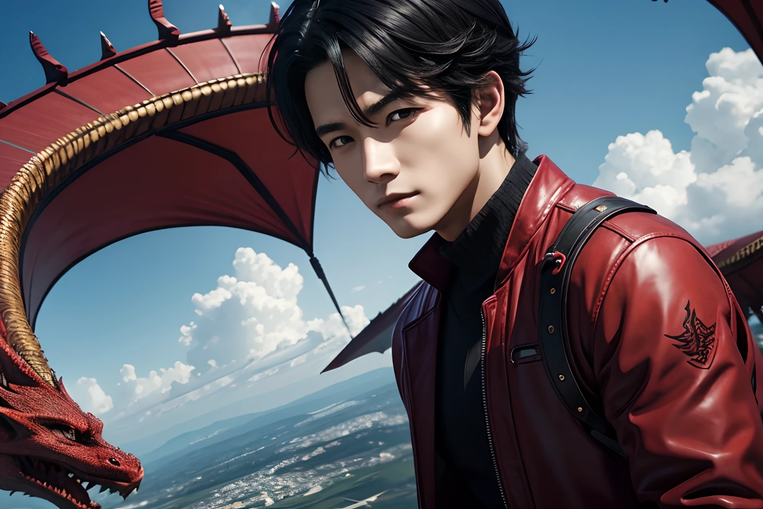 Fly with the Red Dragon、Black-haired boy