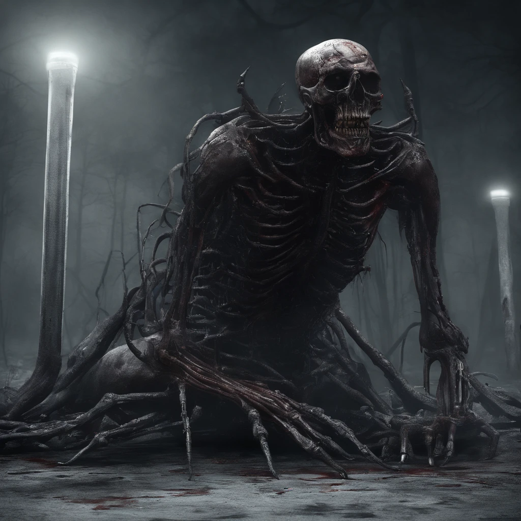 (melhor qualidade,4k,8k,Altas,master part:1.2),ultra-detalhado,(Realistic,fotorrealista,photo-realistic:1.37),fractal de horror,Biomechanical aliens,Mechanical mixing of oil and blood,Pistons,Muscles of an endless machine,eerie lighting,atmosfera macabra,Menacing shadows, blood and fear.