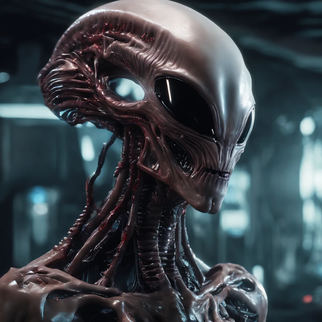 (melhor qualidade,4k,8k,Altas,master part:1.2),ultra-detalhado,(Realistic,fotorrealista,photo-realistic:1.37),fractal de horror,Biomechanical aliens,Mechanical mixing of oil and blood,Pistons,Muscles of an endless machine,eerie lighting,atmosfera macabra,Ominous shadows.