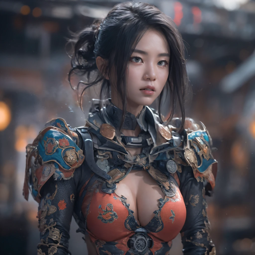 Mecha Female CG Giant Secret Realm,Asian women pose in colorful bikinis, Realistic secret mech girl rendering, detailed face of a asian girl, Reality in the secret world, Smooth CG art, Realistic. Cheng Yi, Realistic secret style, A lovely secret rendering, Rendu portrait 8k, Render character art 8 K, Realistic portrait of a mecha woman, (Linen batik scarf), Angry fighting stance, looking at the ground, Batik linen bandana, Mecha Female Secret Realm(Abstract propylene splash:1.2), Dark clouds lightning background,废墟(realisticlying:1.4),Black color hair,Flour fluttering,Telephoto lens high, A high resolution, the detail, RAW photogr, Sharp Re, Nikon D850 Film Stock Photo by Jefferies Lee 4 Kodak Portra 400 Camera F1.6 shots, Rich colors, ultra-realistic vivid textures, Dramatic lighting,8K quality, Girls,Backstreets, Dark clouds lightning background(realisticlying:1.4),Black color hair,Uncharted, RAW photogr, Sharp Re, Nikon D850 Film Stock Photo by Jefferies Lee 4 Kodak Portra 400 Camera F1.6 shots, Rich colors, ultra-realistic vivid textures, Drama light film CG agency,Tropical canyon battle scene、Mecha woman、Faraway view、intense battles、high detal、masuter piece、NSFW,Mecha Woman Doomsday Ruins(Uncharted)Climb the streets(Armageddon)eyes filled with angry,Clenched his fists