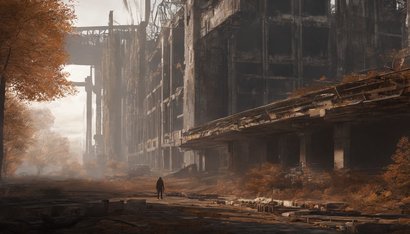 Autumn noise Post-apocalyptic ruins of the future