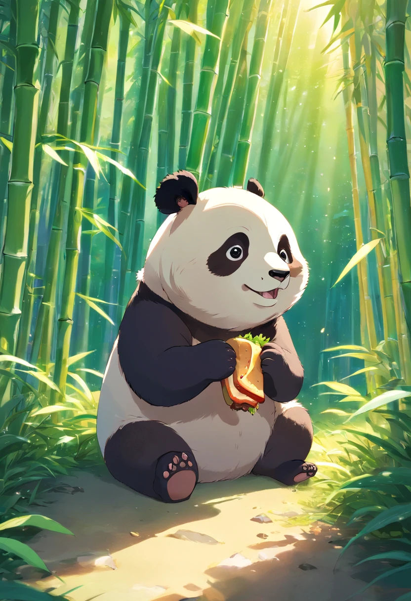 Cute panda,All around is watermelon,eating watermelon