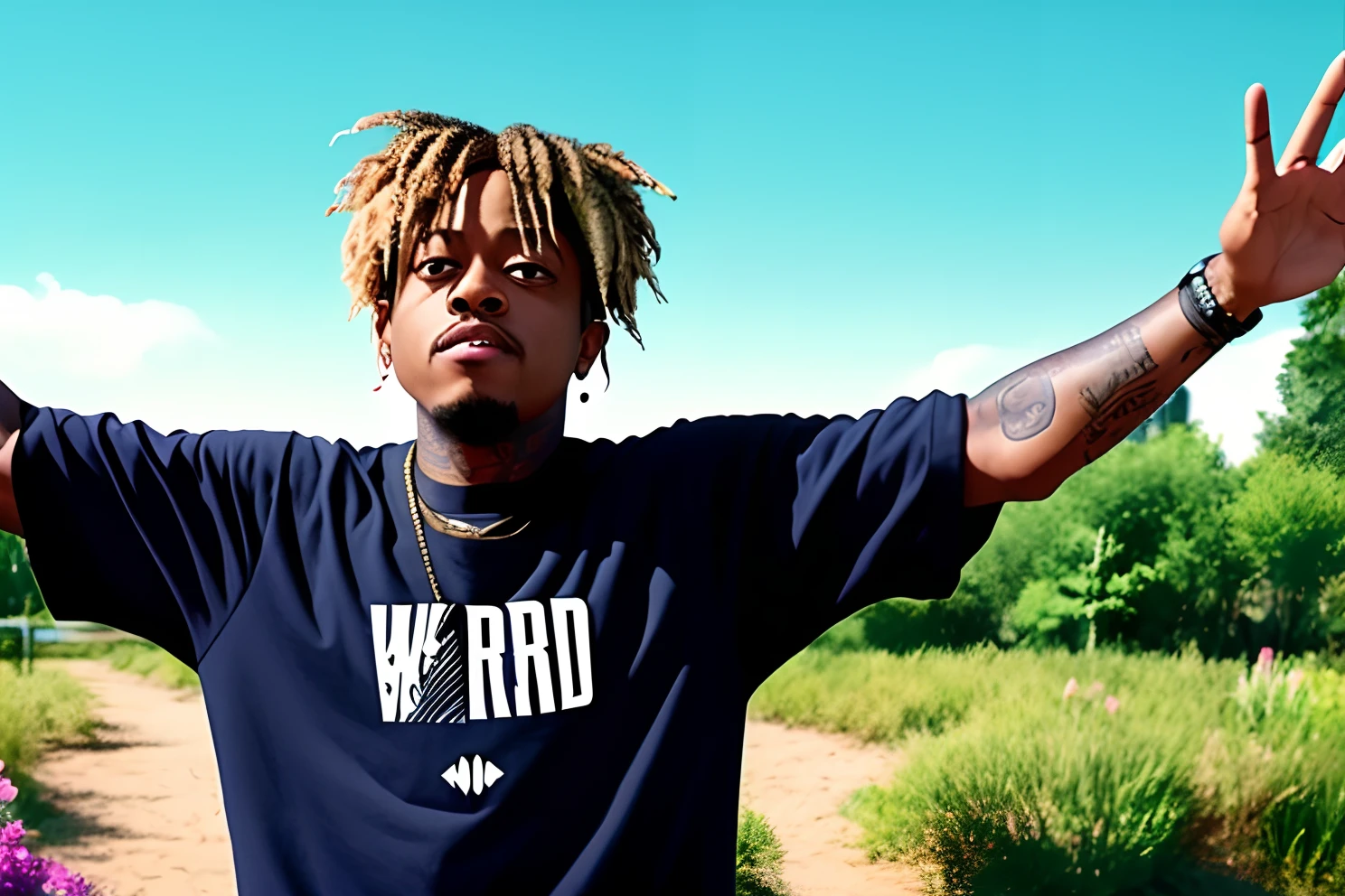 juice wrld waving at thanos