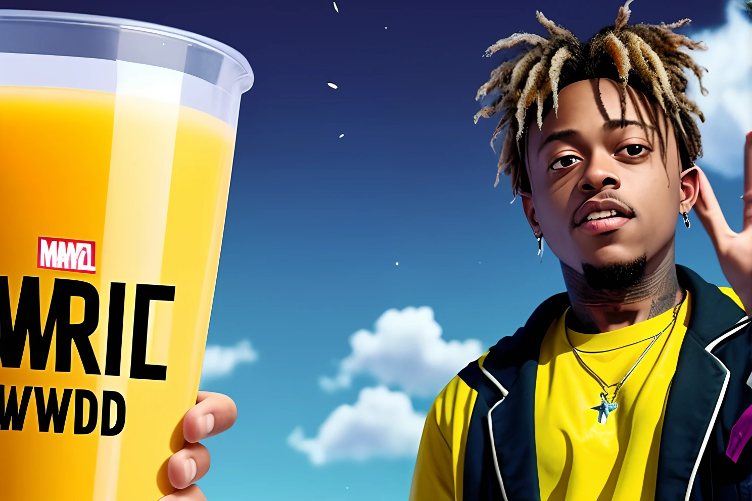 juice wrld waving at thanos