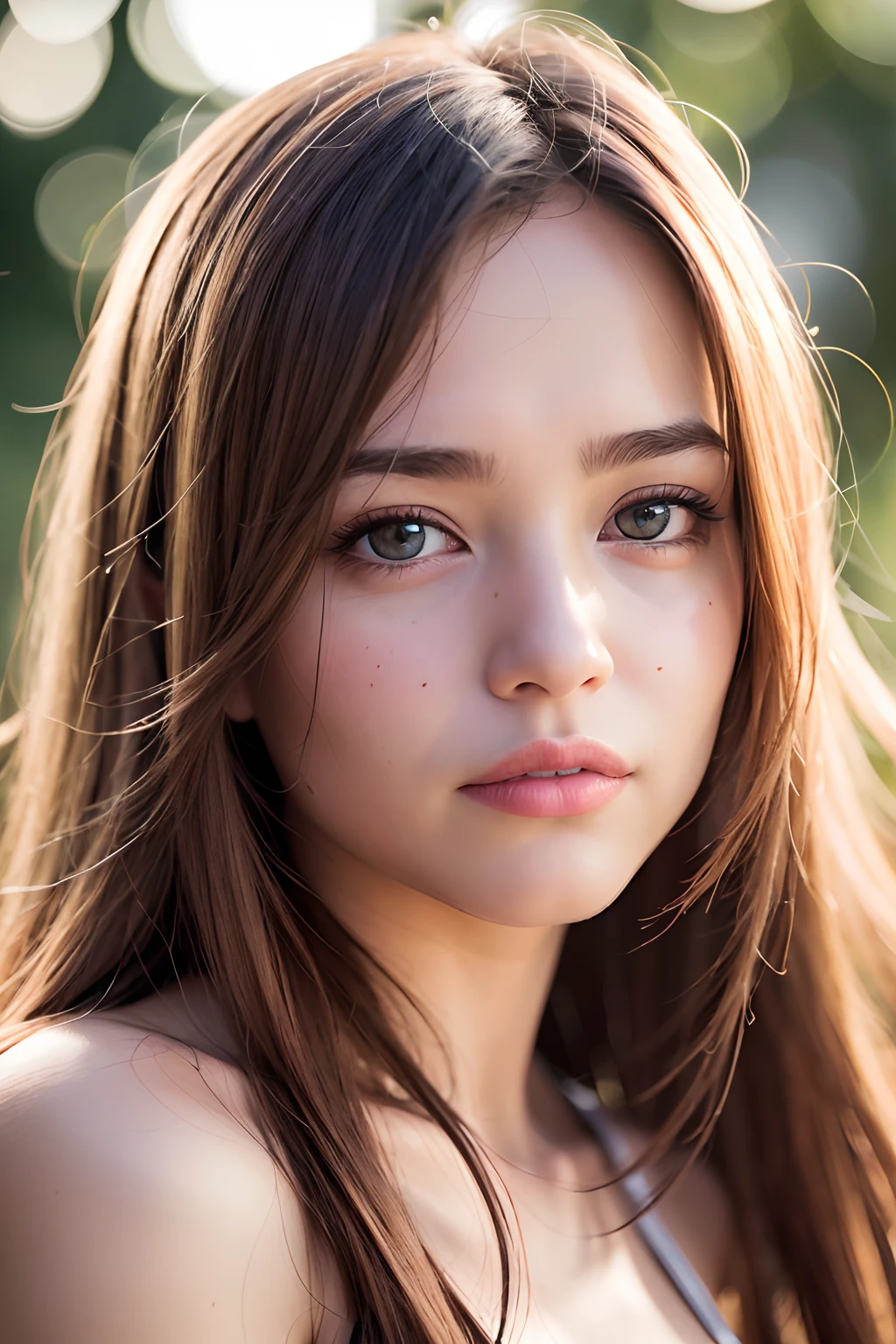 (realistic, photo-realistic:1.37),(8k, RAW photo, best quality, masterpiece:1.2), cute, ultra-detailed,heart-shaped pupils,physically-based rendering, ultra high res, kodakvision color, shot on Arricam LT Camera, bokeh, sharp focus,
looking at viewer,photorealistic,realistic, solo, photorealistic, best quality,extremely detailed face,extremely detailed eyes and face, beautiful detailed eyes,absurdres, incredibly absurdres,haunting smile,Messy hair, floating hair, ,