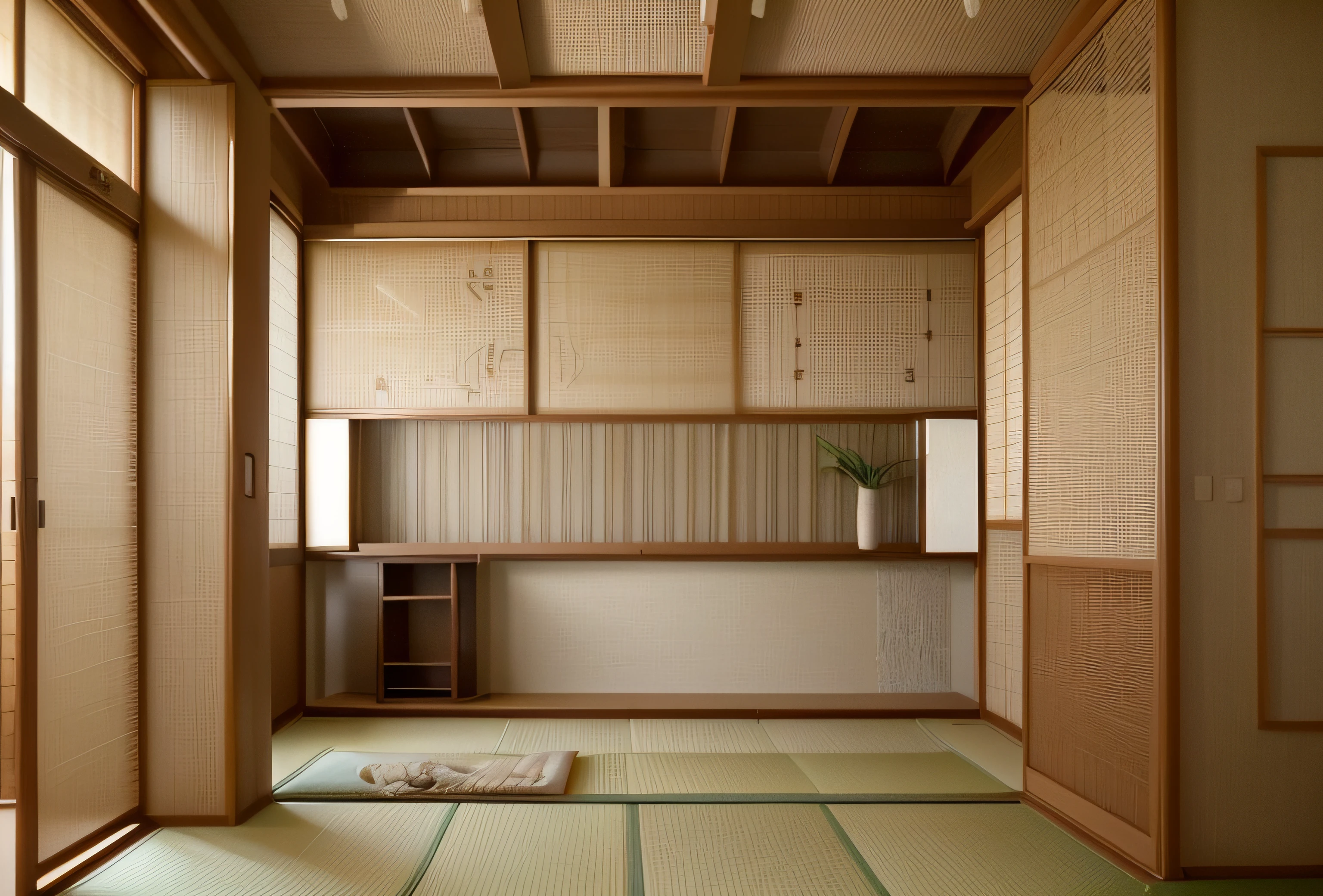Minimalism: Japanese interiors are known for their simplicity. Clutter is minimized, and only essential items are prominently displayed. Natural Materials: Japanese design often incorporates natural materials such as wood, bamboo, rice paper, and stone. These materials create a strong connection to the environment. Neutral Color Palette: Neutral and muted colors like white, beige, and soft grays dominate the color scheme, creating a serene and tranquil atmosphere. Shoji Screens: Sliding paper screens, known as Shoji, are used to divide spaces and filter light, adding a sense of privacy and elegance. Fusuma: These are sliding panels covered in elaborately designed fabrics. They are used to create versatile and visually appealing room divisions. Tatami Flooring: Traditional Japanese straw mats called tatami cover the floor, offering a comfortable and natural flooring option. Zen Aesthetics: Zen principles, emphasizing simplicity and tranquility, play a significant role in Japanese interior design. Bonsai and Ikebana: Miniature trees (bonsai) and elegant flower arrangements (ikebana) are often used as decor, adding a touch of nature indoors. Wabi-Sabi: This concept celebrates imperfection, appreciating the beauty in natural wear and aging, which is reflected in the design elements.