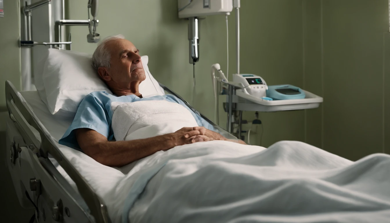 sick man in hospital