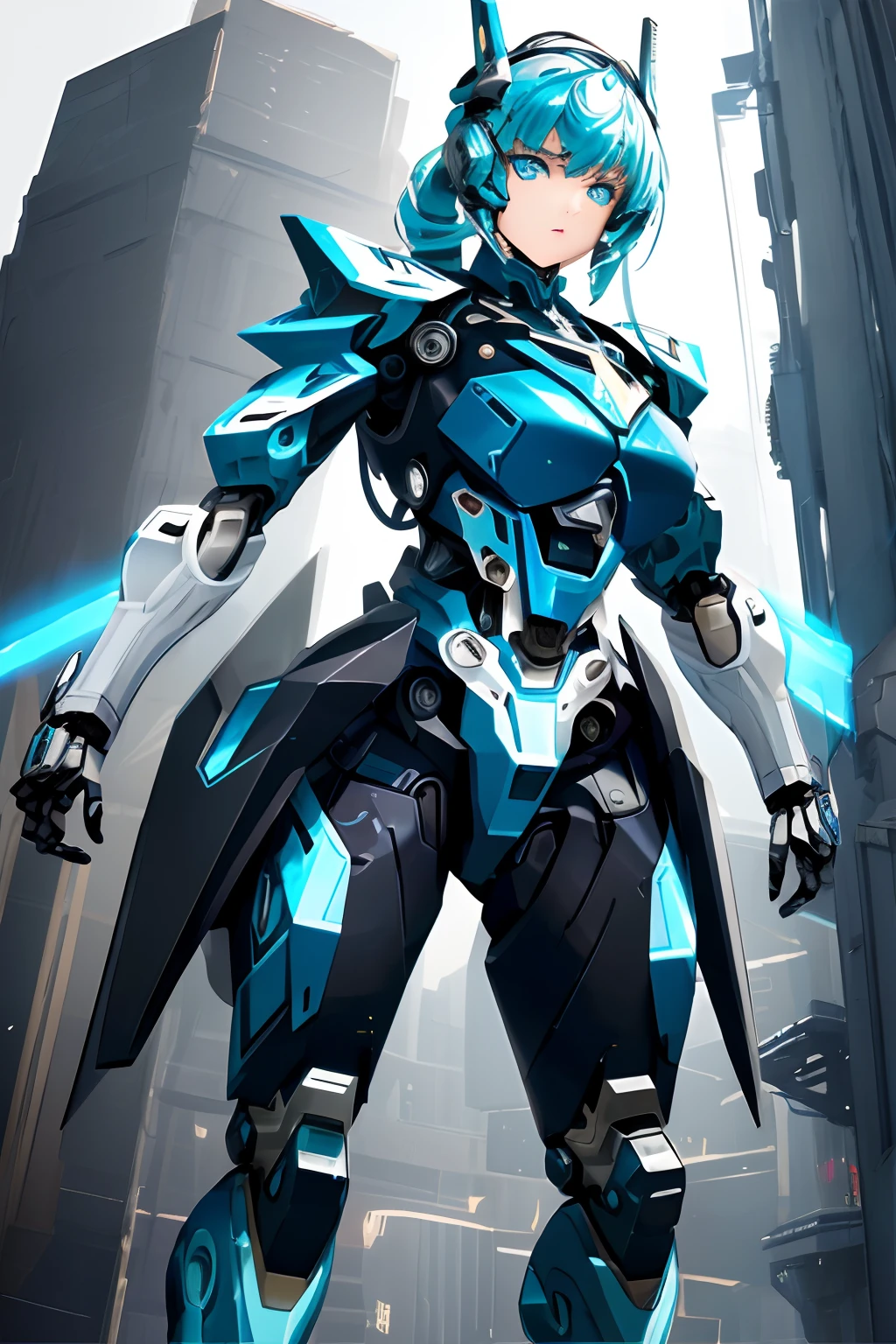 Masterpiece,(best qualtiy),highly  detailed,Ultra-detailed,sci-fy, 1 Mech girl，Large robot structure，solo person, crNanosuit, (Blue eyes),(Machine-made joints:1.5), Mechanical limb，huge tit，Wire，Fighting in the street， (Serious expression), (tactical gear:1.2), High contrast, extreme hight detail,highest details,(during night:0.7), (urban surroundings), (Dynamic pose), (glowing neon lights:0.9), (smoke effect:0.6),