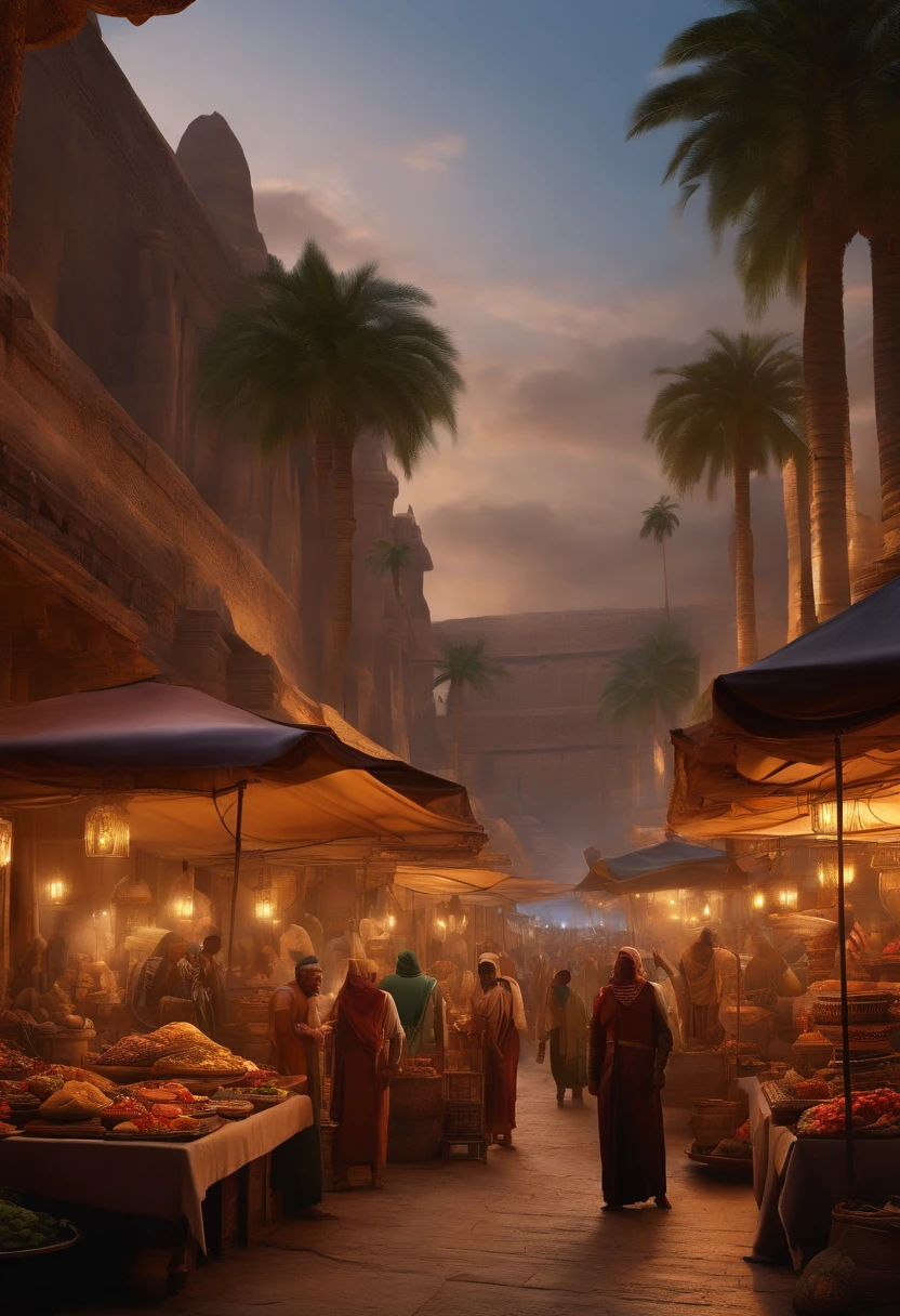(Ultra photo realsisim, Intricate, epic cinematic scenery), (Mind Destroyers search for the legendary Lost City, full bodyesbian) (In the bustling port), (Intricate, A lot of small details, Amazing lighting, stunning environment), (Colorful, Ultra photo realsisim, High quality, Highly detailed, Sharp focus, 8K UHD, ultra-realistic realism), A bustling ancient Egyptian marketplace by the Nile River, with vendors selling exotic goods and people in traditional attire.