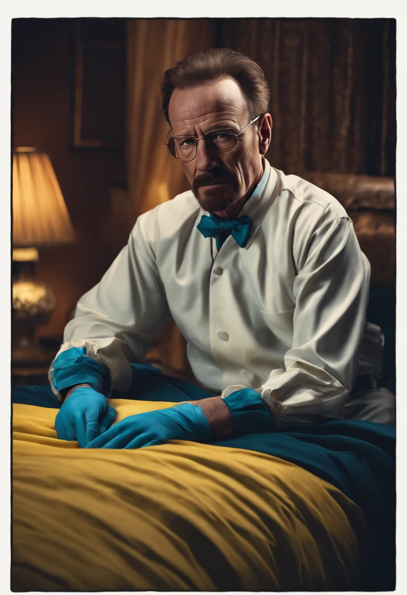 walter white that wears maid costume in bed at night