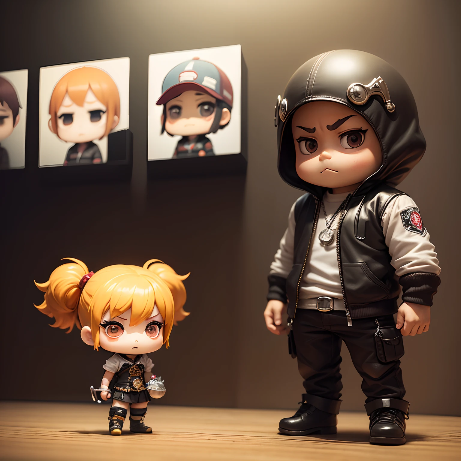 masterpiece、top-quality、ultra-detailliert、(Chibi Chara Prisoner:1.2)、Bad face、prison clothes、Ryuji、Barred、Cuffed、Full-body standing figure