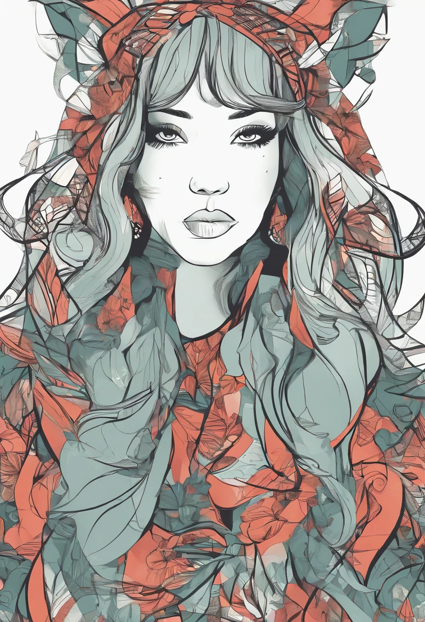 masterpiece, best quality, {best quality}, {{masterpiece}}, {highres}, focus, anime style, a closeup of a cartoon of a woman, girl design, portrait, giesha, anime image, long hair, black hair, straight eyes, hair covering ears, polished and powerful look, exotic, tall, freckles, cheerful, classic clothing, colorful, colors