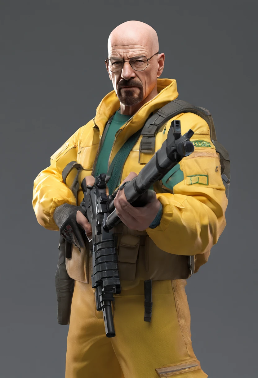 walter white holding m4a4 in hes hands