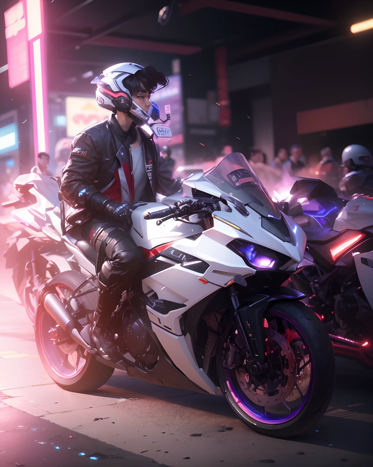 (hiperrealisme:1.1),(detail:1.2)8k,cyberpunk handsome korea boy, realistic face 8k, ultra realistic, bokeh