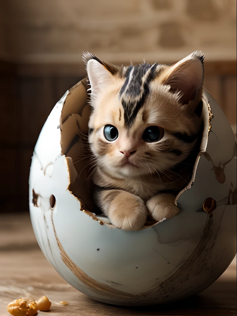 Baby Scottish fold from cracked eggs