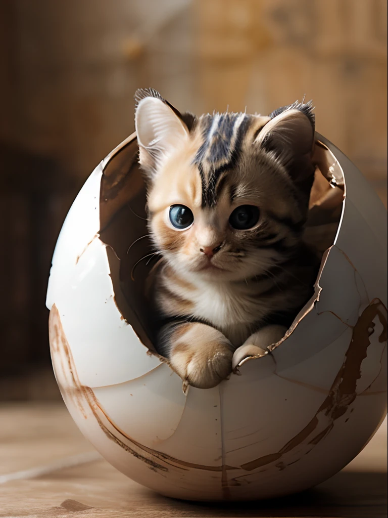 Baby Scottish fold from cracked eggs