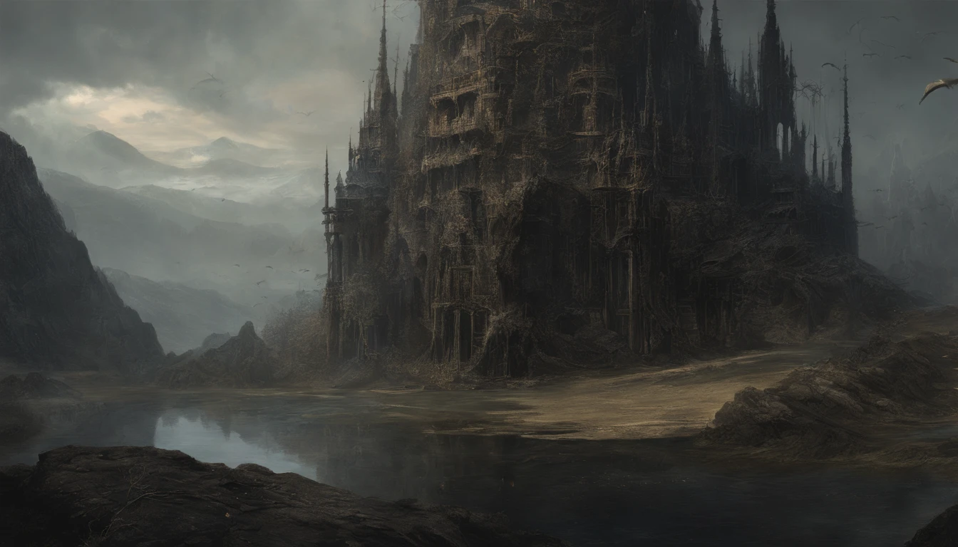 (by Greg Rutkowski: 1.2), (masterpiece), ((best quality)), extremely delicate and beautiful, illustration, (fantasy landscape), A mesmerizing fantasy landscape with enchanting elements blending seamlessly. ((Mt. Gagazet from final fantasy X)), A sense of tranquility and wonder fills the air, inviting exploration and discovery. Providing a distant view that captures the grandeur and atmosphere. From Brian Froud and Carne Griffiths and Wadim Kashin and John William Waterhouse, 8K post-production, high resolution, hyperdetailed, depth of field, HDR, intricate