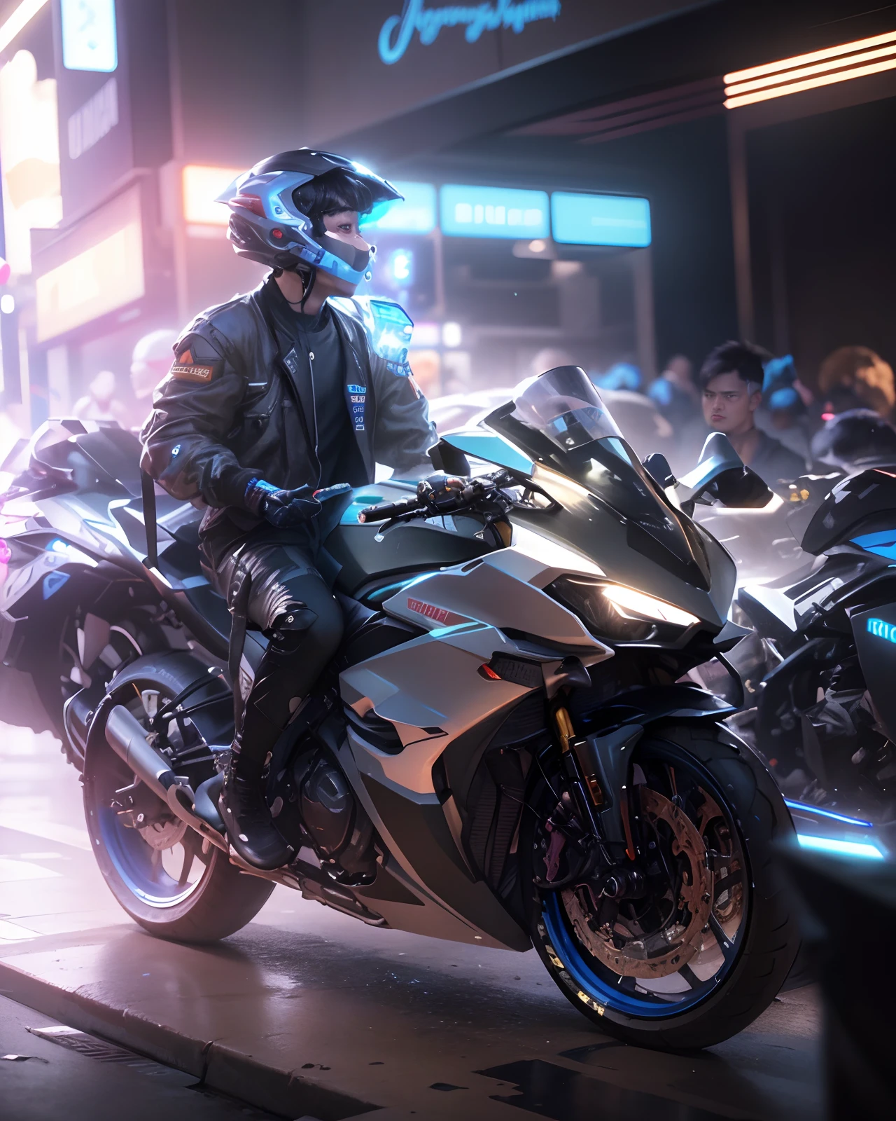 (hiperrealisme:1.1),(detail:1.2)8k,cyberpunk handsome korea boy, realistic face 8k, ultra realistic, bokeh