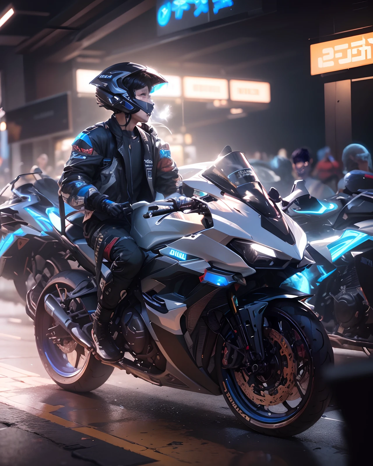 (hiperrealisme:1.1),(detail:1.2)8k,cyberpunk handsome korea boy, realistic face 8k, ultra realistic, bokeh