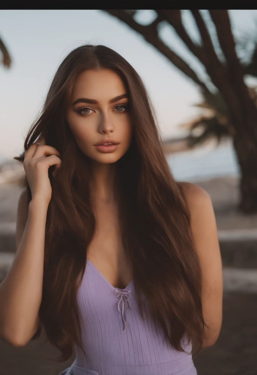 Sexy girl with brown eyes, portrait sophie mudd, brown hair and big eyes, Selfie einer jungen Frau, in der Disko, Violet Myers, ohne Make-up, Natural makeup, Blick direkt in die Kamera, Gesicht mit Artgram, dezentes Make-up, Stunning full body shot,