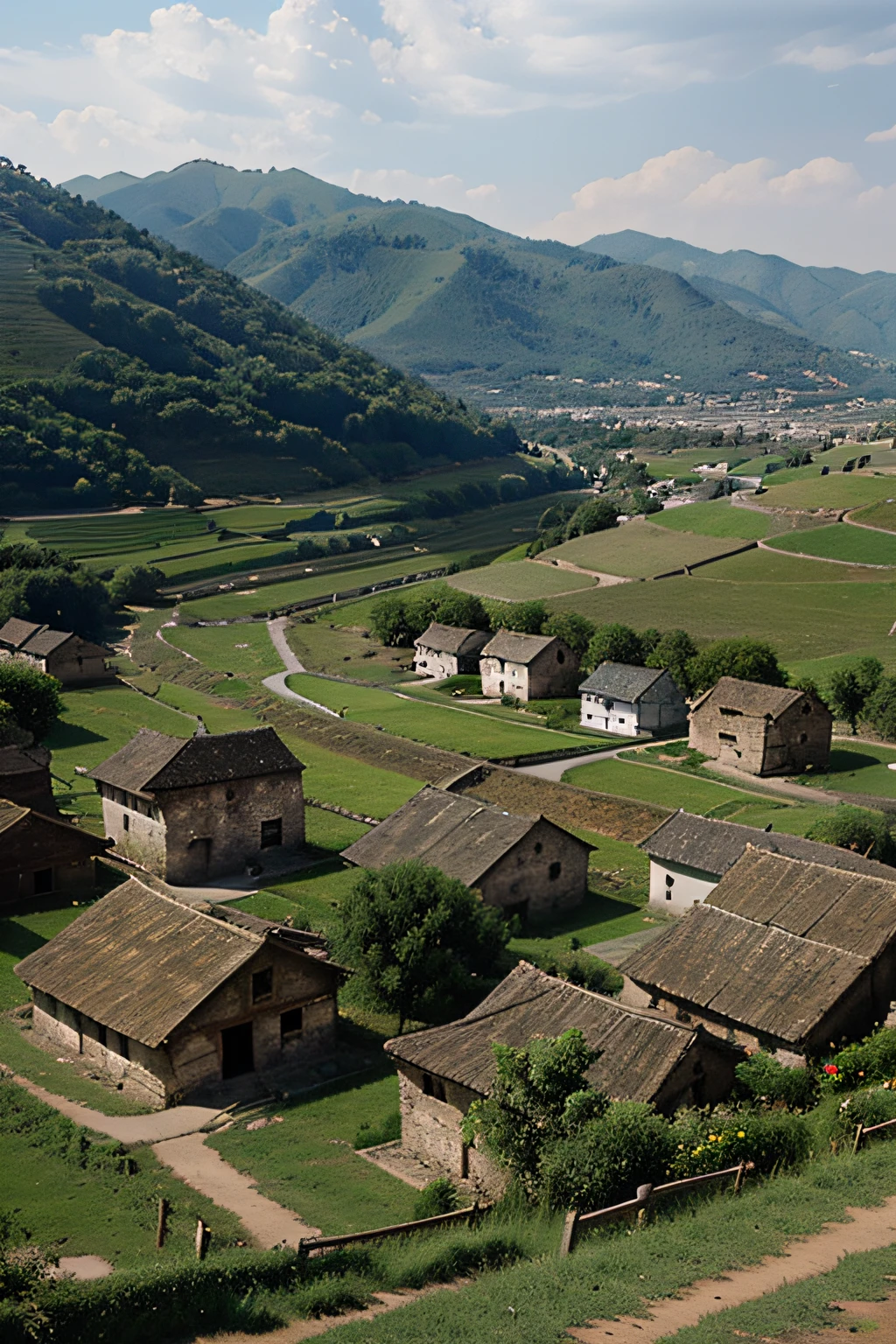an old villages , shot the photo from hills