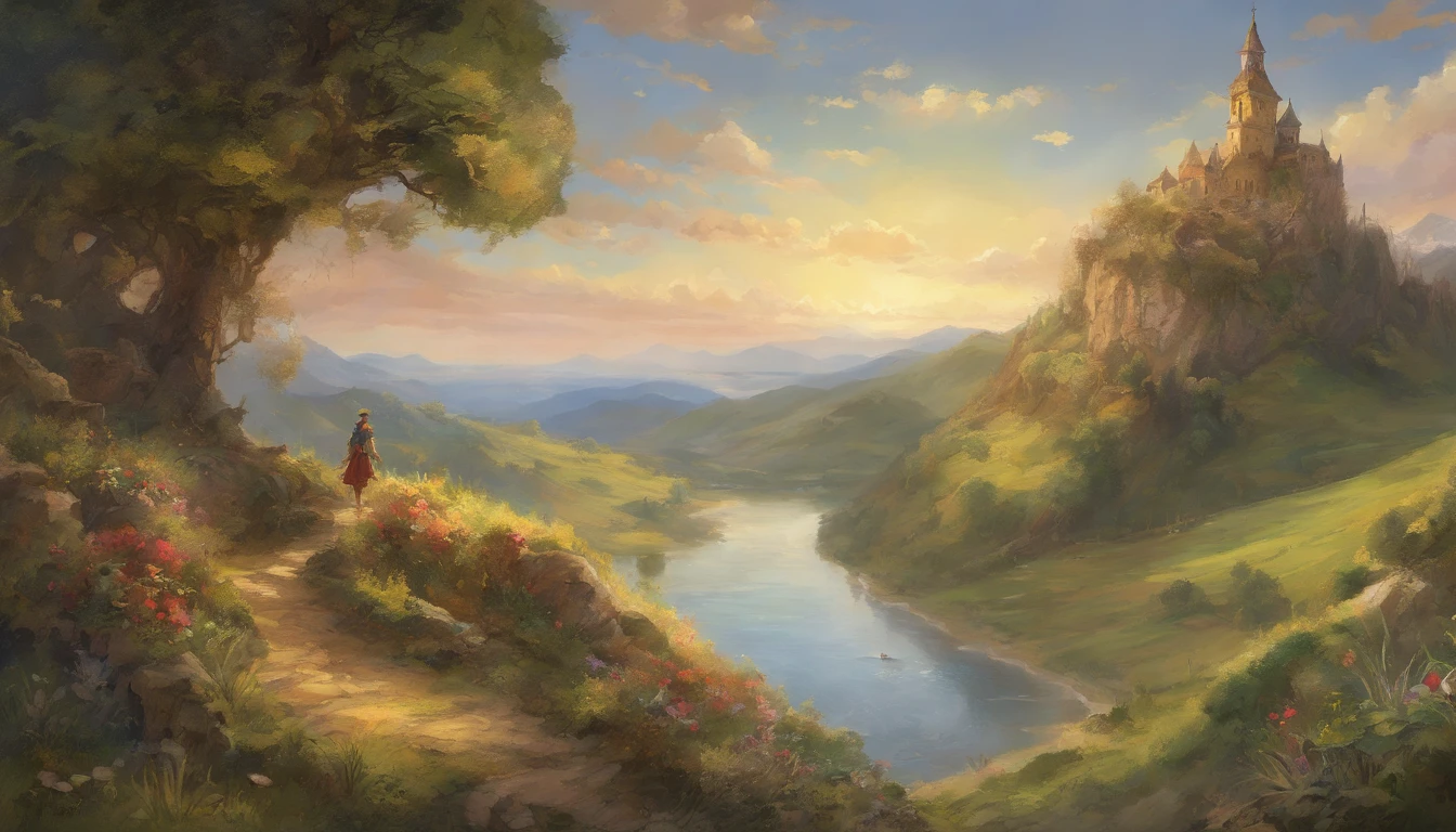 (by Greg Rutkowski: 1.2), (masterpiece), ((best quality)), extremely delicate and beautiful, illustration, (fantasy landscape), A mesmerizing fantasy landscape with enchanting elements blending seamlessly. ((Mt. Gagazet from final fantasy X)), A sense of tranquility and wonder fills the air, inviting exploration and discovery. Providing a distant view that captures the grandeur and atmosphere. From Brian Froud and Carne Griffiths and Wadim Kashin and John William Waterhouse, 8K post-production, high resolution, hyperdetailed, depth of field, HDR, intricate