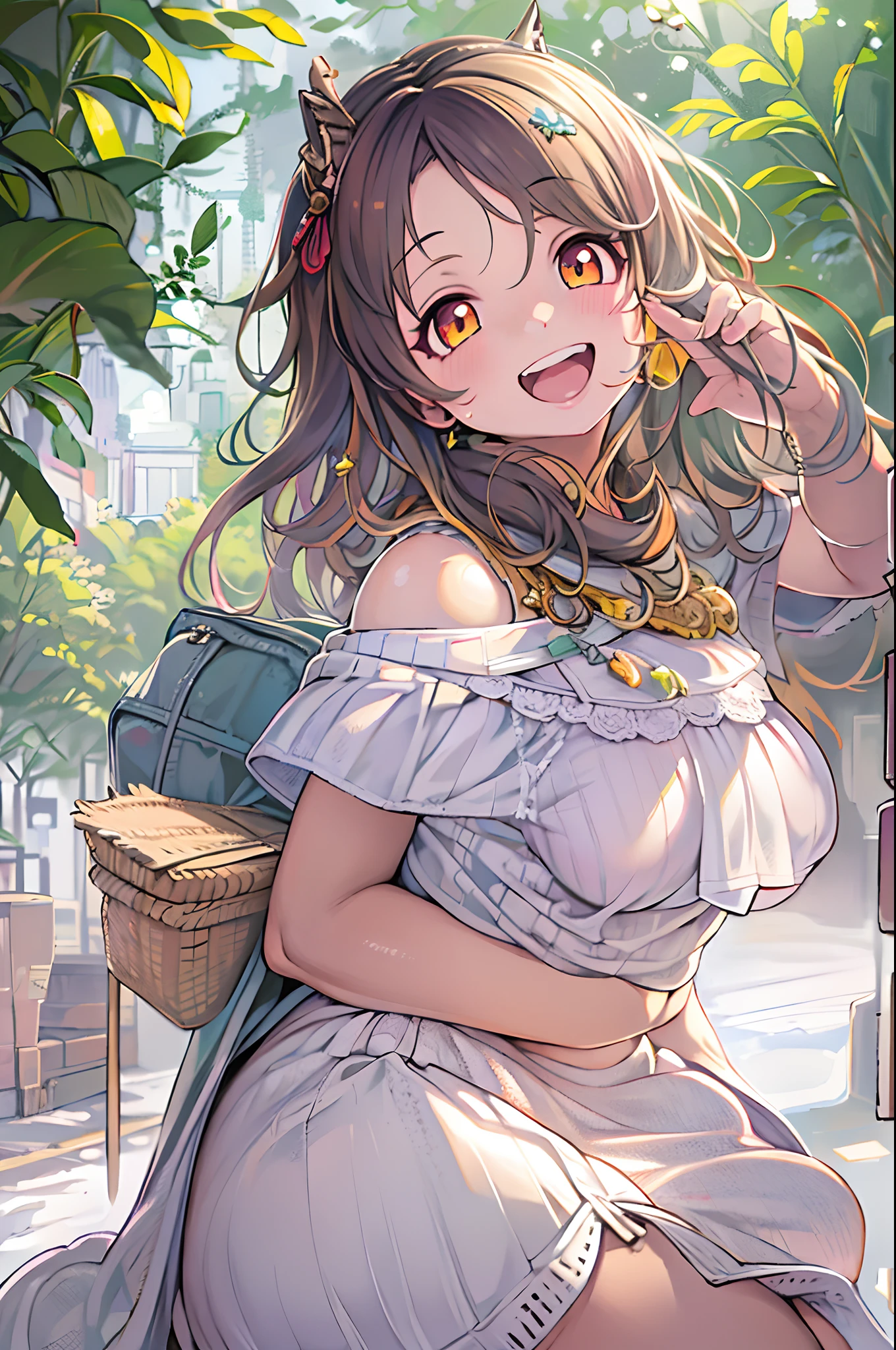 Best Quality, masutepiece, 超A high resolution, Photorealistic, 1girl in, off shoulders, Smile