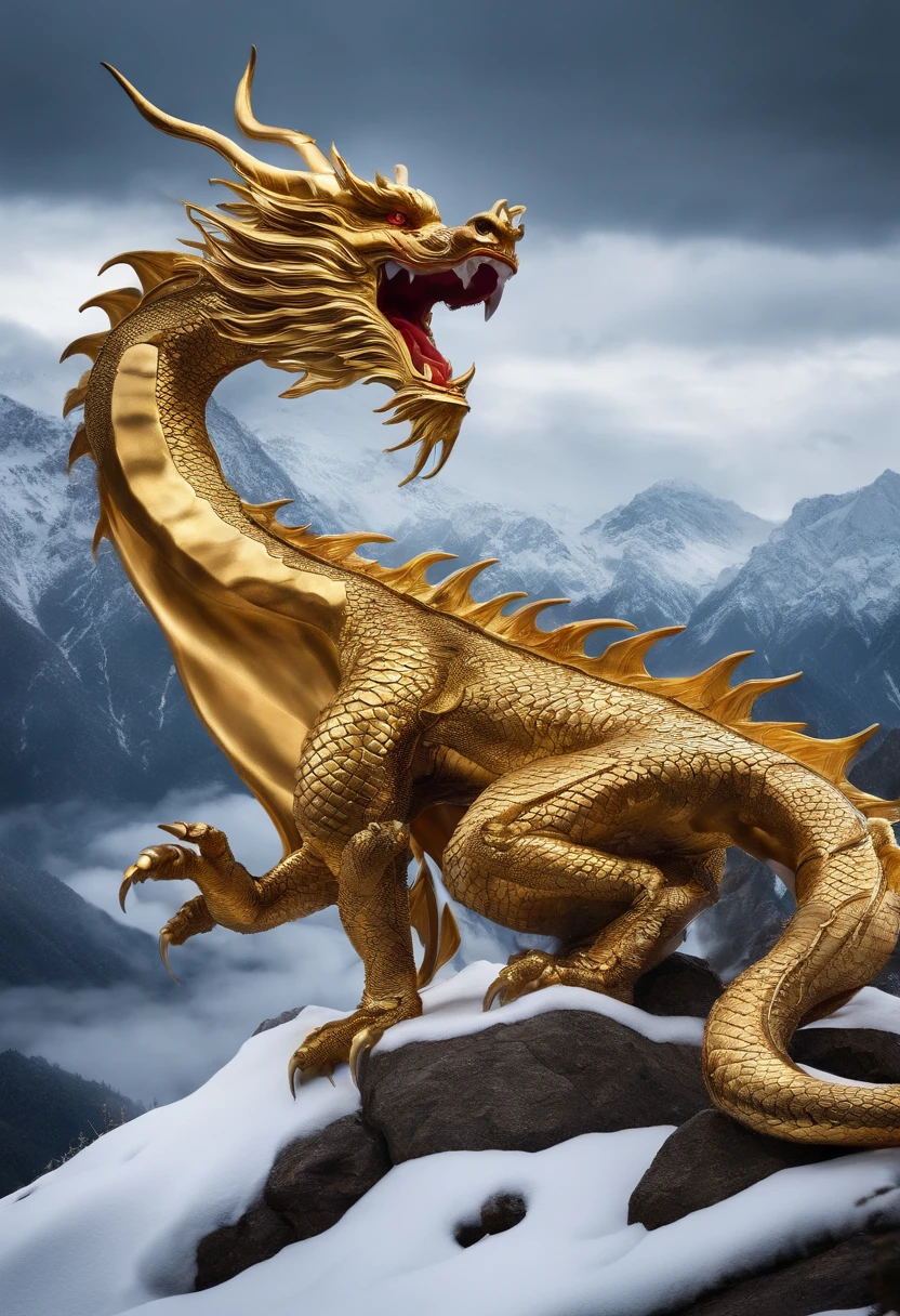 Huge scary stuff,On the snow
mountain,Noble landscape, Golden Dragon, shenron, secret, Brilliant, Strong, Contrasty, movie, Chinese Silver Dragon,