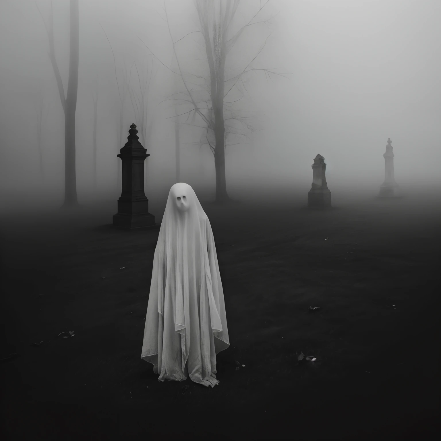 (a sad and depressed ghost): detailed eyes and face, transparent figure, ethereal appearance, wispy and flowing clothes, fading and desaturated colors, forlorn expression, floating in a misty graveyard, alone and isolated. (Melancholy): somber atmosphere, gloomy lighting, hints of fading sunlight, a sense of solitude and longing. (misanthropic): avoiding human interaction, avoiding eye contact, distant from human presence, ghostly whispers, haunt abandoned places, shying away from lively scenes. (medium: charcoal drawing), (best quality, highres), soft and smudged lines, capturing the ghost's emotions and ethereal nature.