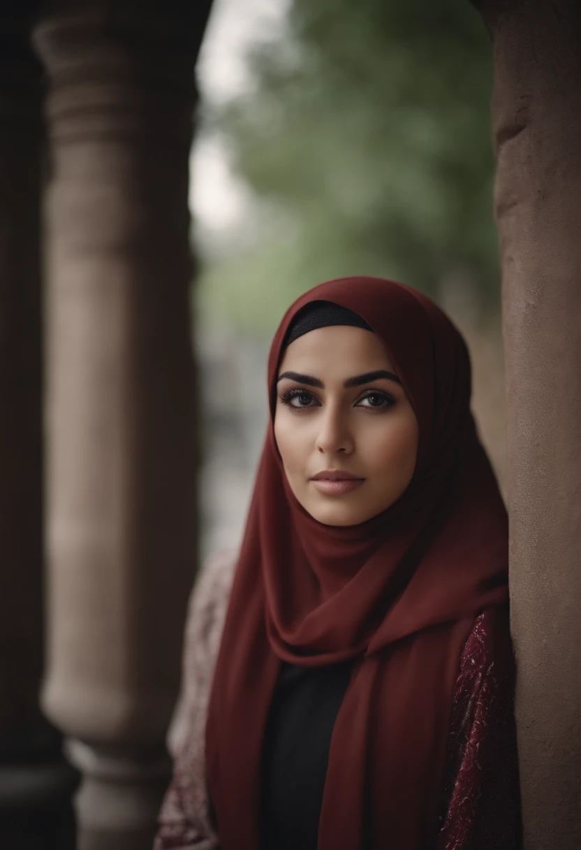 hijab Girl, realistic background, non model shot