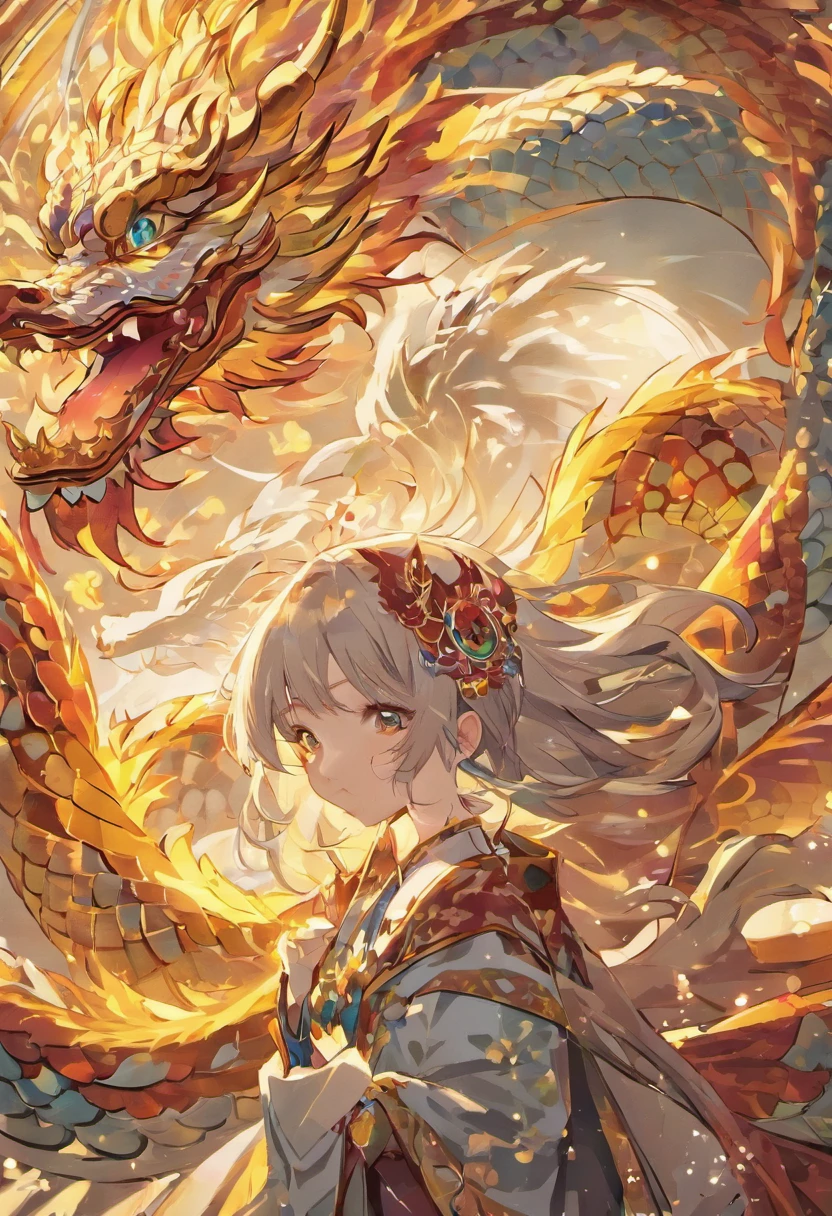 (cloisonne:1.2), White background , Chinese Dragon, Oriental elements, reasonable design, Clear lines, (linear art, monochrome), pearls, pretty, Sun theme.