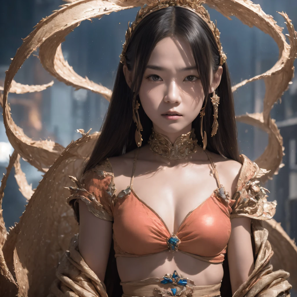Future mecha female general,The void is shattered,Smoke-billowing mecha female CG Giant Secret Realm,Asian women pose in colorful bikinis, Realistic secret mech girl rendering, detailed face of a asian girl, Reality in the secret world, Smooth CG art, Realistic. Cheng Yi, Realistic secret style, A lovely secret rendering, Rendu portrait 8k, Render character art 8 K, Realistic portrait of a mecha woman, (Linen batik scarf), Angry fighting stance, looking at the ground, Batik linen bandana, Mecha Female Secret Realm(Abstract propylene splash:1.2), Dark clouds lightning background,废墟(realisticlying:1.4),Black color hair,Flour fluttering,Telephoto lens high, A high resolution, the detail, RAW photogr, Sharp Re, Nikon D850 Film Stock Photo by Jefferies Lee 4 Kodak Portra 400 Camera F1.6 shots, Rich colors, ultra-realistic vivid textures, Dramatic lighting,8K quality, Girls,Backstreets, Dark clouds lightning background(realisticlying:1.4),Black color hair,Uncharted, RAW photogr, Sharp Re, Nikon D850 Film Stock Photo by Jefferies Lee 4 Kodak Portra 400 Camera F1.6 shots, Rich colors, ultra-realistic vivid textures, Drama light film CG agency,Tropical canyon battle scene、Mecha woman、Faraway view、intense battles、high detal、masuter piece、NSFW,Mecha Woman Doomsday Ruins(Uncharted)Climb the streets(Armageddon)eyes filled with angry,Clenched his fists