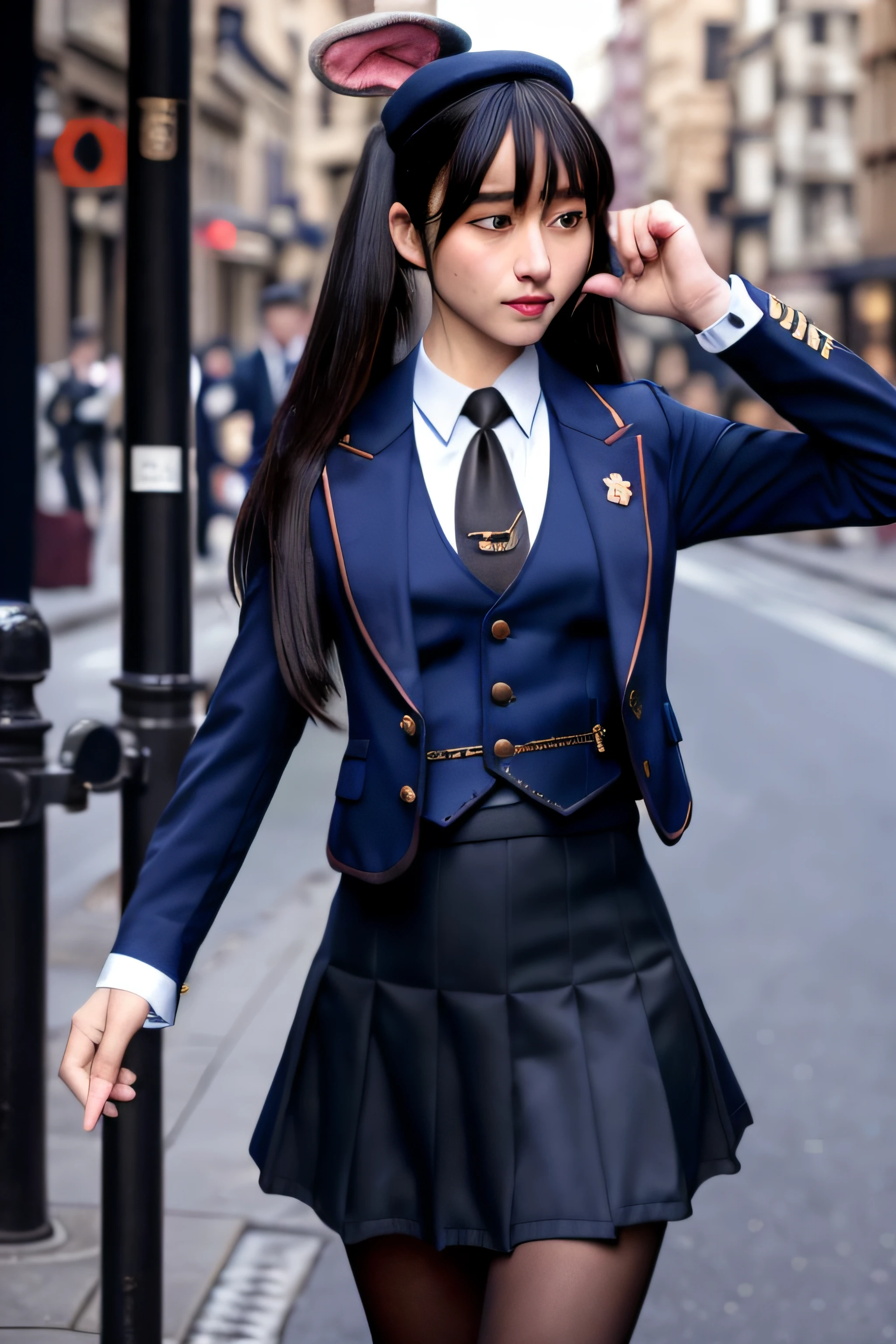 Slender high school girl （blazer uniform style cheerleader costume）