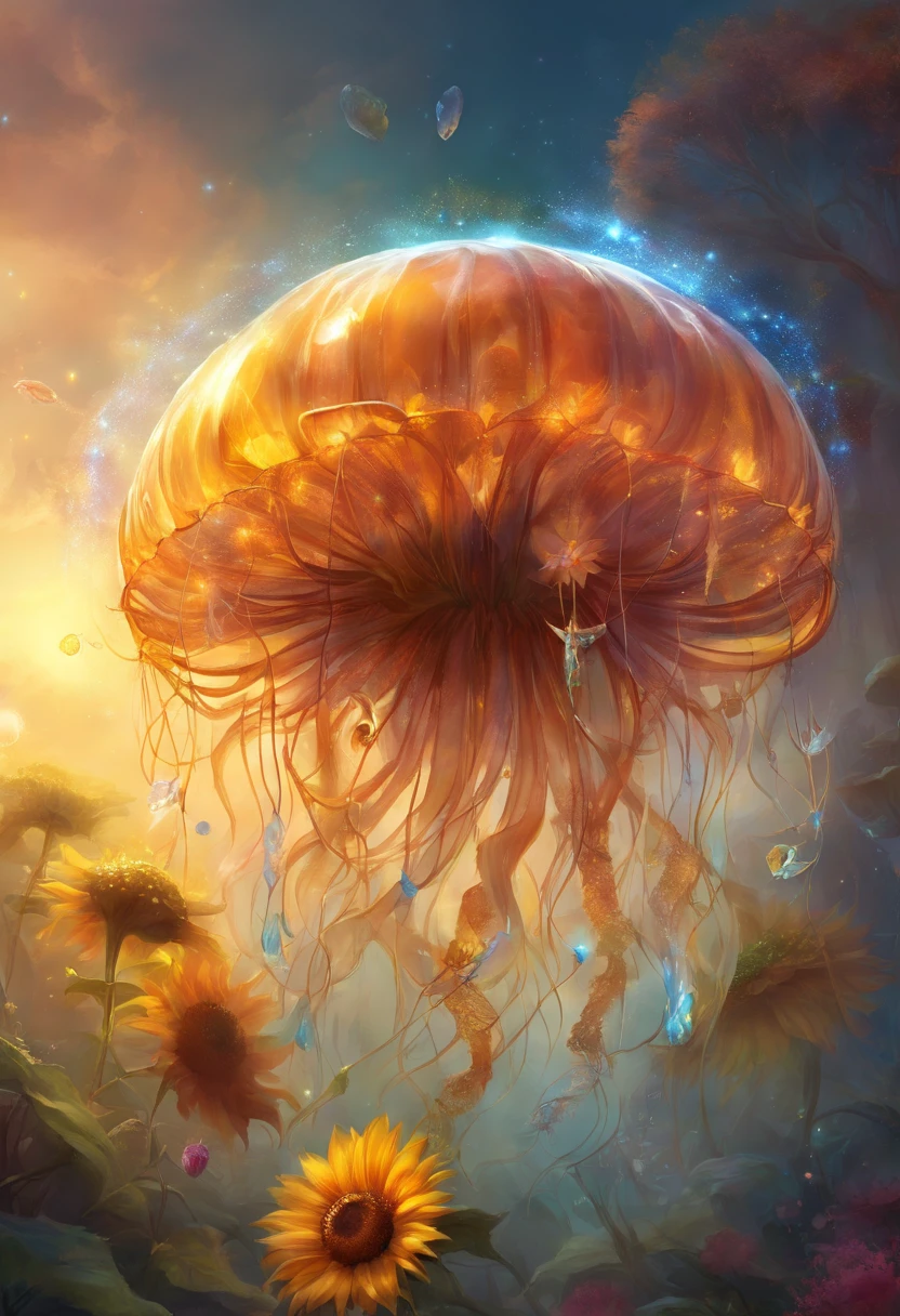 Jellyfish and sunflower