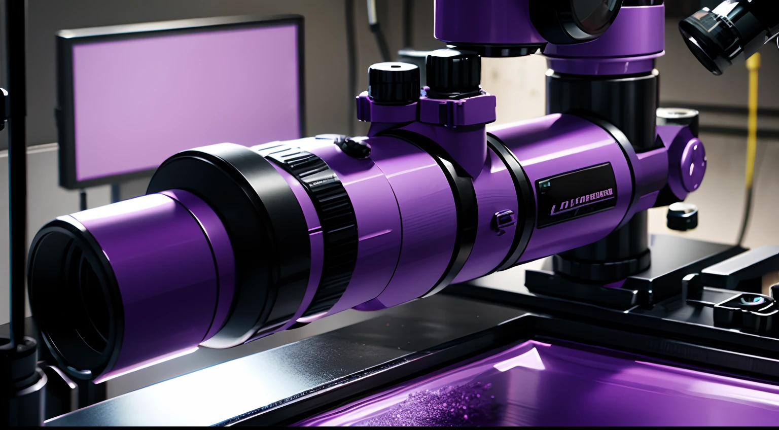 High-tech Paint Production Factory Microscopes Quality Purple Shades Splashes Everywhere