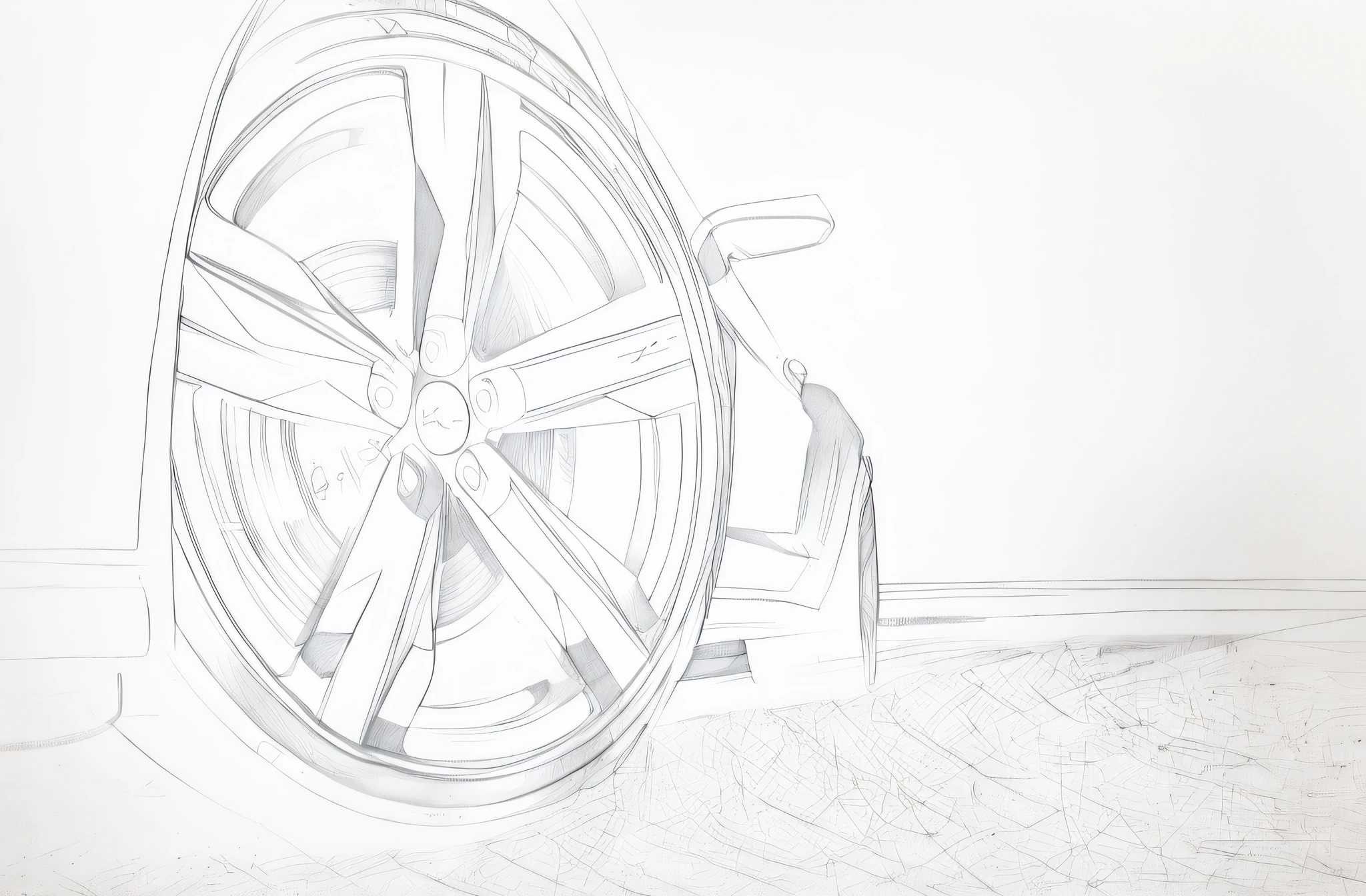 Hand drawn lines on white background