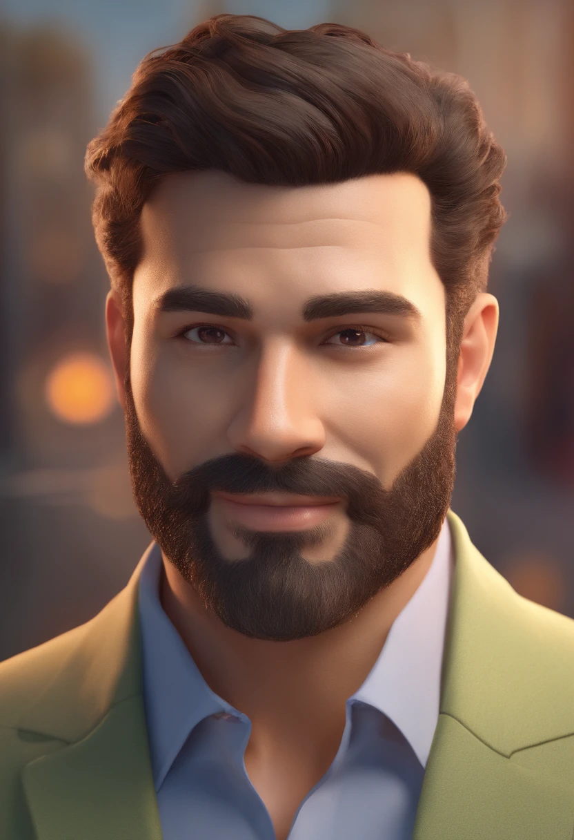 homem, moreno, cbelo curto, 30 anos, leve barba por fazer feliz