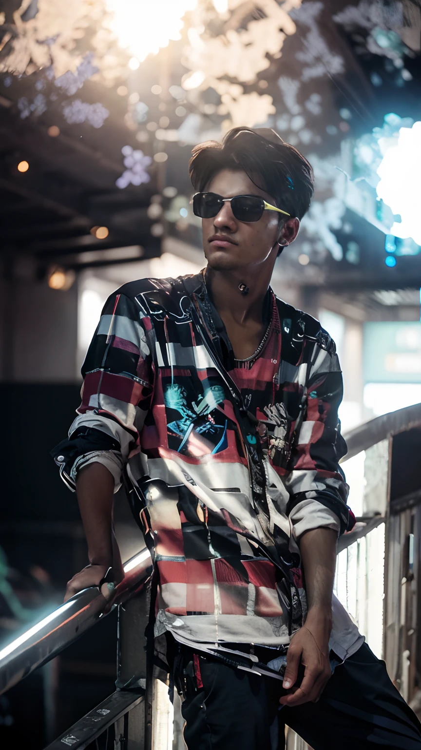 Change background cyberpunk handsome boy, realistic, face, 8k, ultra realistic,