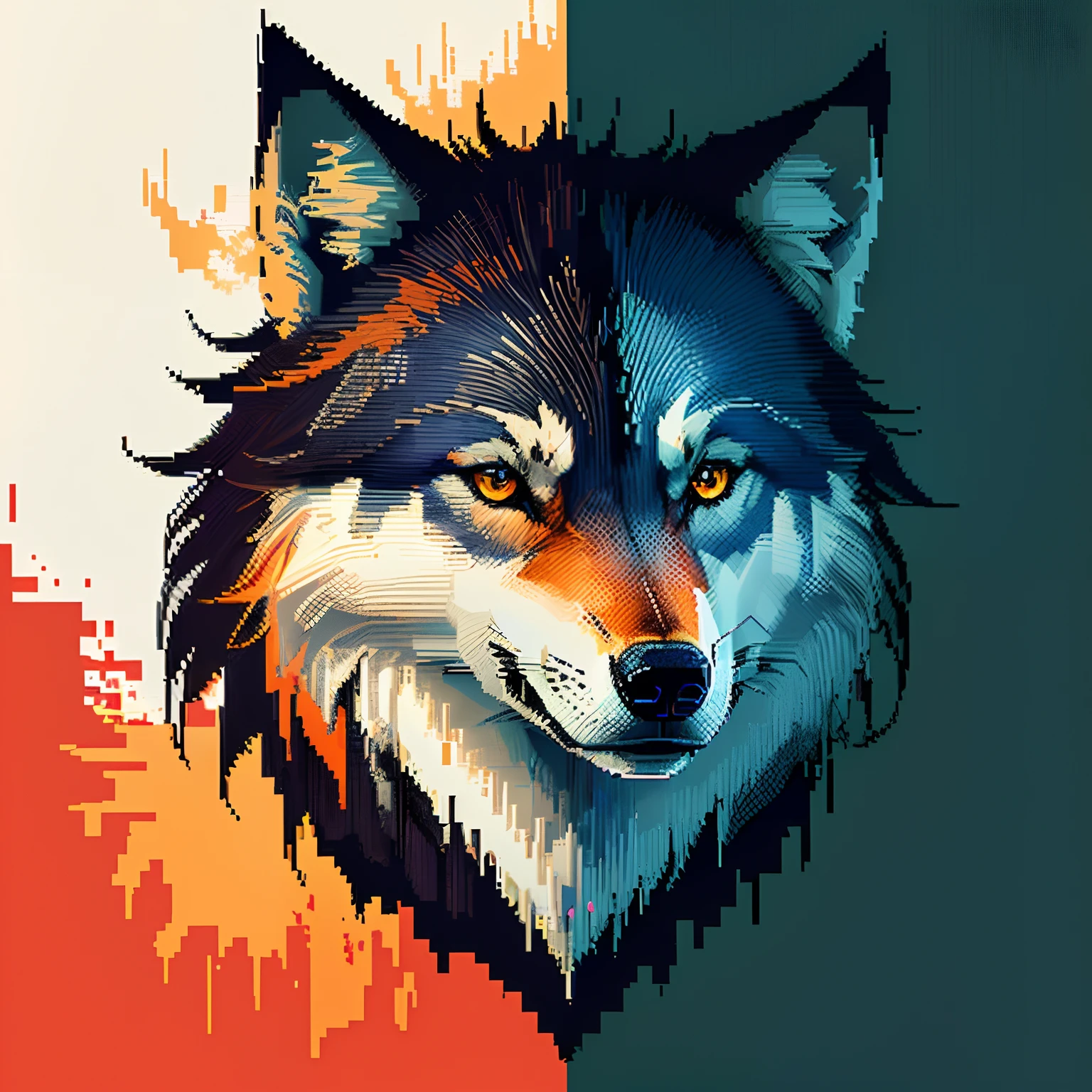 Wolf, 2D, pixel art