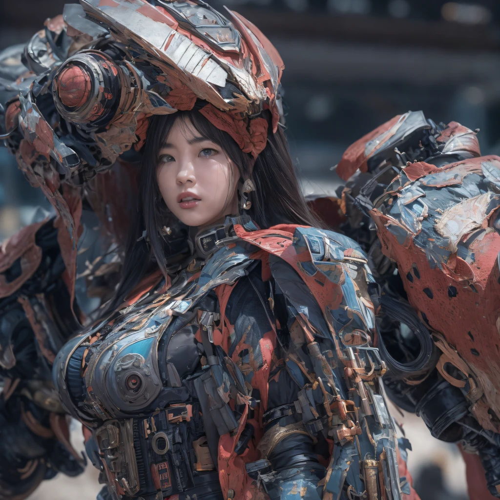 Mecha Female CG Giant Secret Realm,Asian woman poses in colorful futuristic matte armor, Realistic secret mech girl rendering, detailed face of a asian girl, Reality in the secret world, Smooth CG art, Realistic. Cheng Yi, Realistic secret style, A lovely secret rendering, Rendu portrait 8k, Render character art 8 K, Realistic portrait of a mecha woman, (Linen batik scarf), Angry fighting stance, looking at the ground, Batik linen bandana, Mecha Female Secret Realm(Abstract propylene splash:1.2), Dark clouds lightning background,废墟(realisticlying:1.4),Black color hair,Flour fluttering,Telephoto lens high, A high resolution, the detail, RAW photogr, Sharp Re, Nikon D850 Film Stock Photo by Jefferies Lee 4 Kodak Portra 400 Camera F1.6 shots, Rich colors, ultra-realistic vivid textures, Dramatic lighting,8K quality, Girls,Backstreets, Dark clouds lightning background(realisticlying:1.4),Black color hair,Uncharted, RAW photogr, Sharp Re, Nikon D850 Film Stock Photo by Jefferies Lee 4 Kodak Portra 400 Camera F1.6 shots, Rich colors, ultra-realistic vivid textures, Drama light film CG agency,Tropical canyon battle scene、Mecha woman、Faraway view、intense battles、high detal、masuter piece、NSFW,Mecha Woman Doomsday Ruins(Uncharted)Climb the streets(Armageddon)eyes filled with angry,Clenched his fists