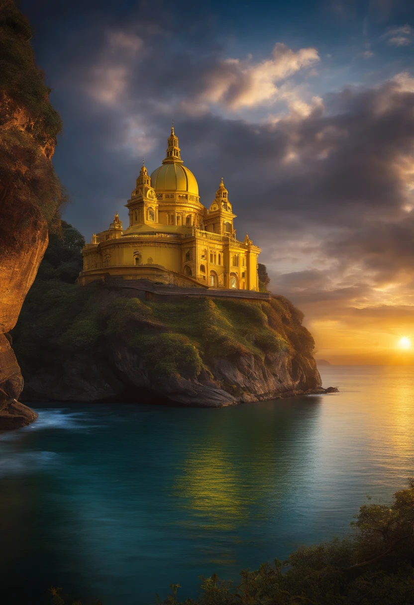 Fantasy Opera House Wallpaper 4K Ultra HD Yellow, Beautiful, Art